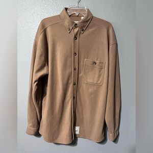 Atlantic Rancher Camel Flannel Shirt Mens Sz S Chamois Button Down Dock Soft EUC